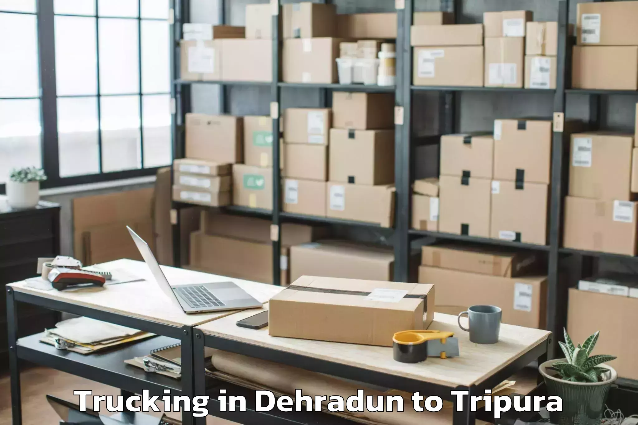 Easy Dehradun to Jirania Trucking Booking